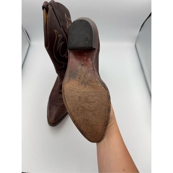 Justin Mens Brown Bay Apache Full Grain Leather Buck Western Cowboy Boots Size 9 main image 3